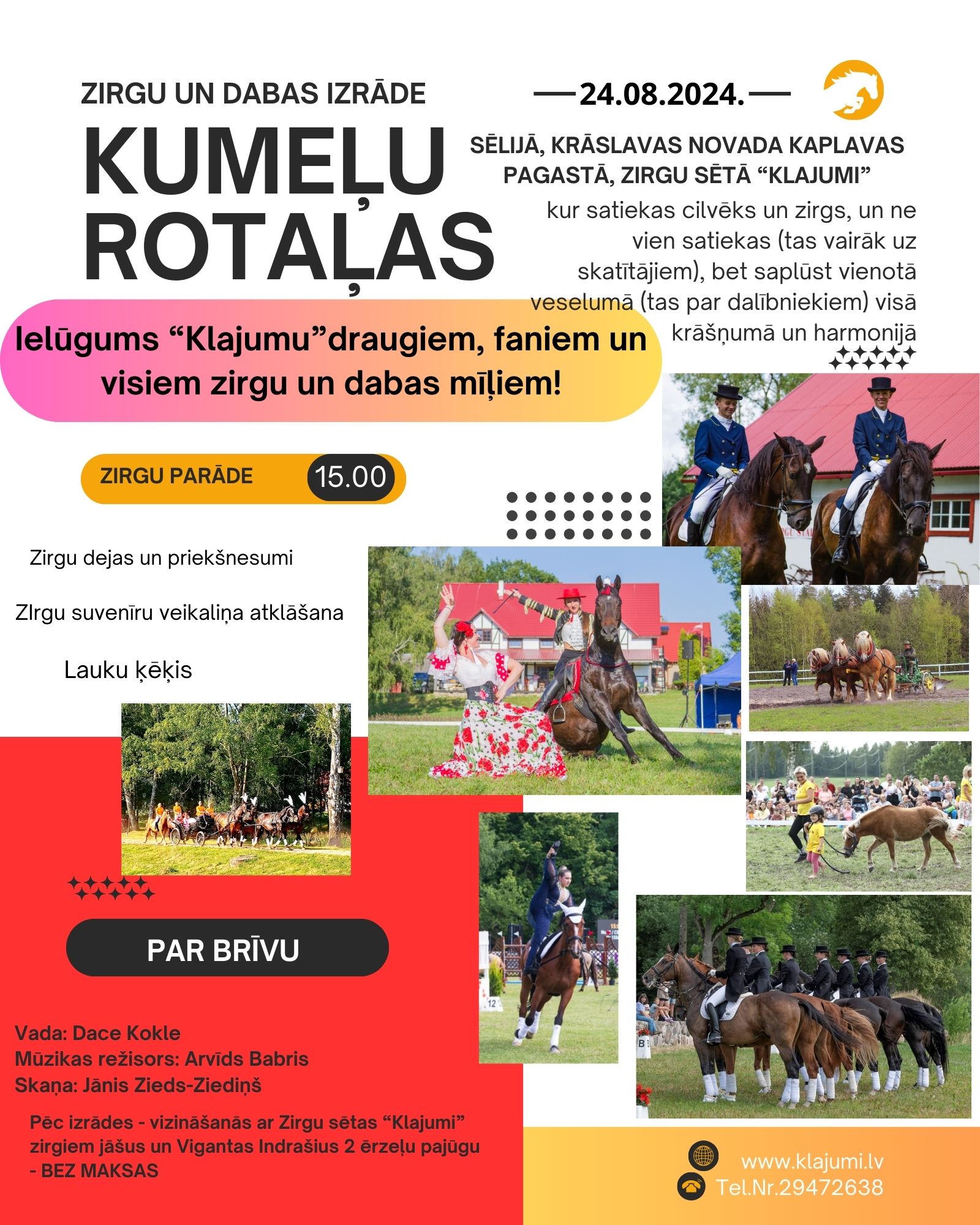 Zirgu un dabas izrāde "Kumeļu rotaļas" 