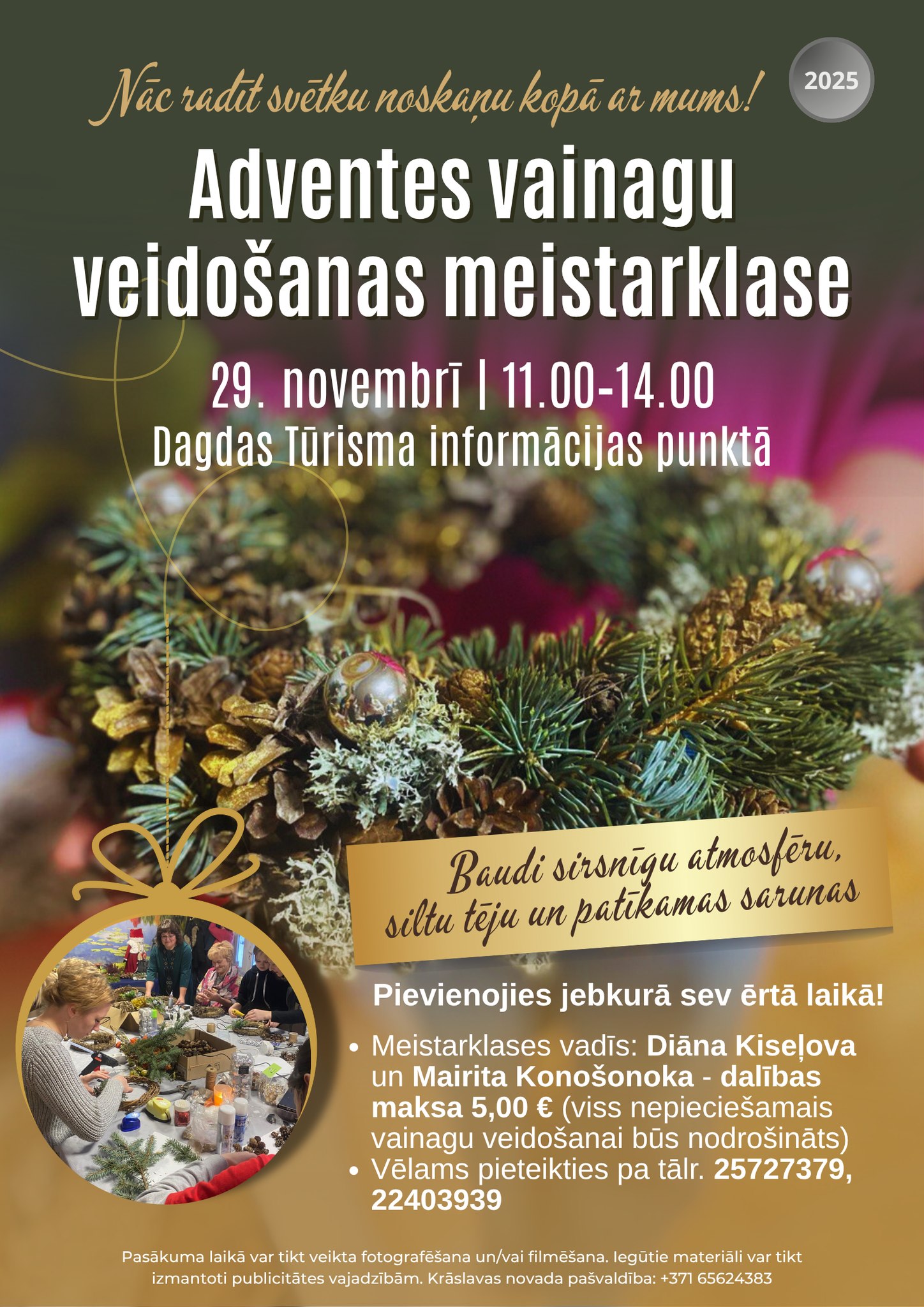 Adventes vainagu veidošanas meistarklase