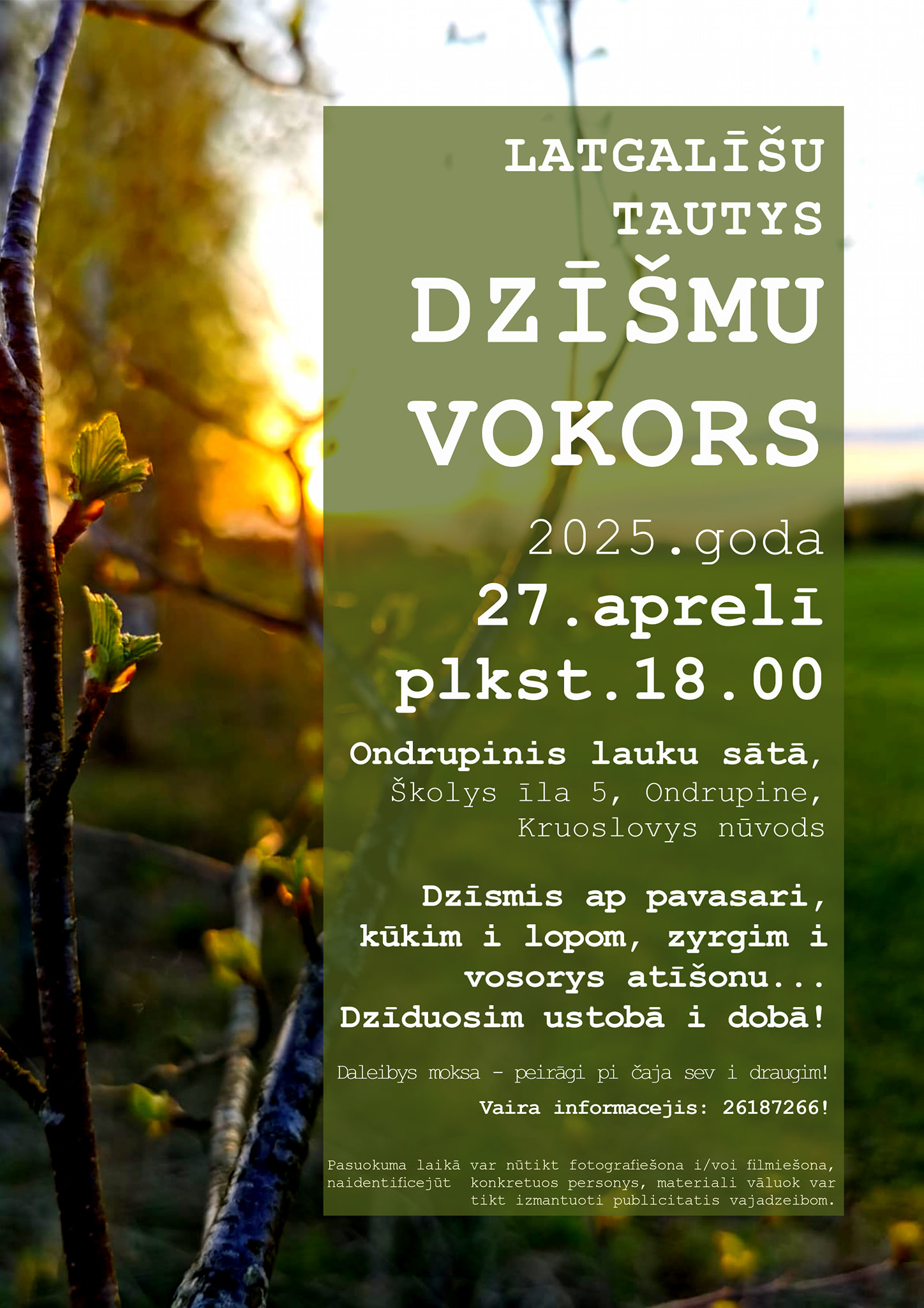 Dzīsmu vokors Ondrupinis lauku sātā