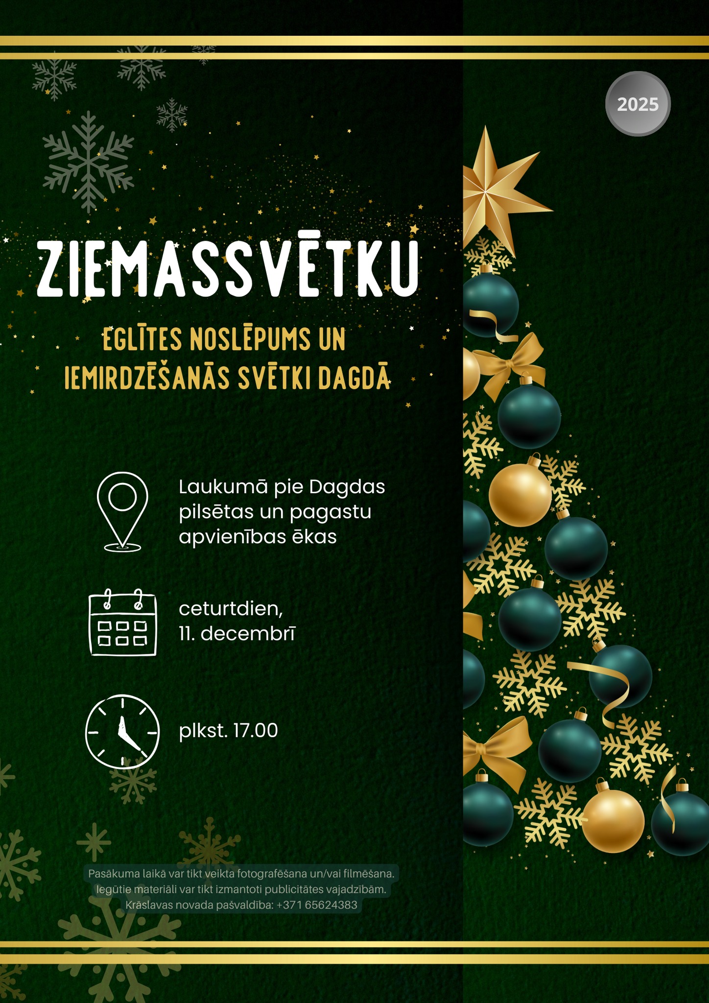 Ziemassvētku egles iedegšana Dagdā