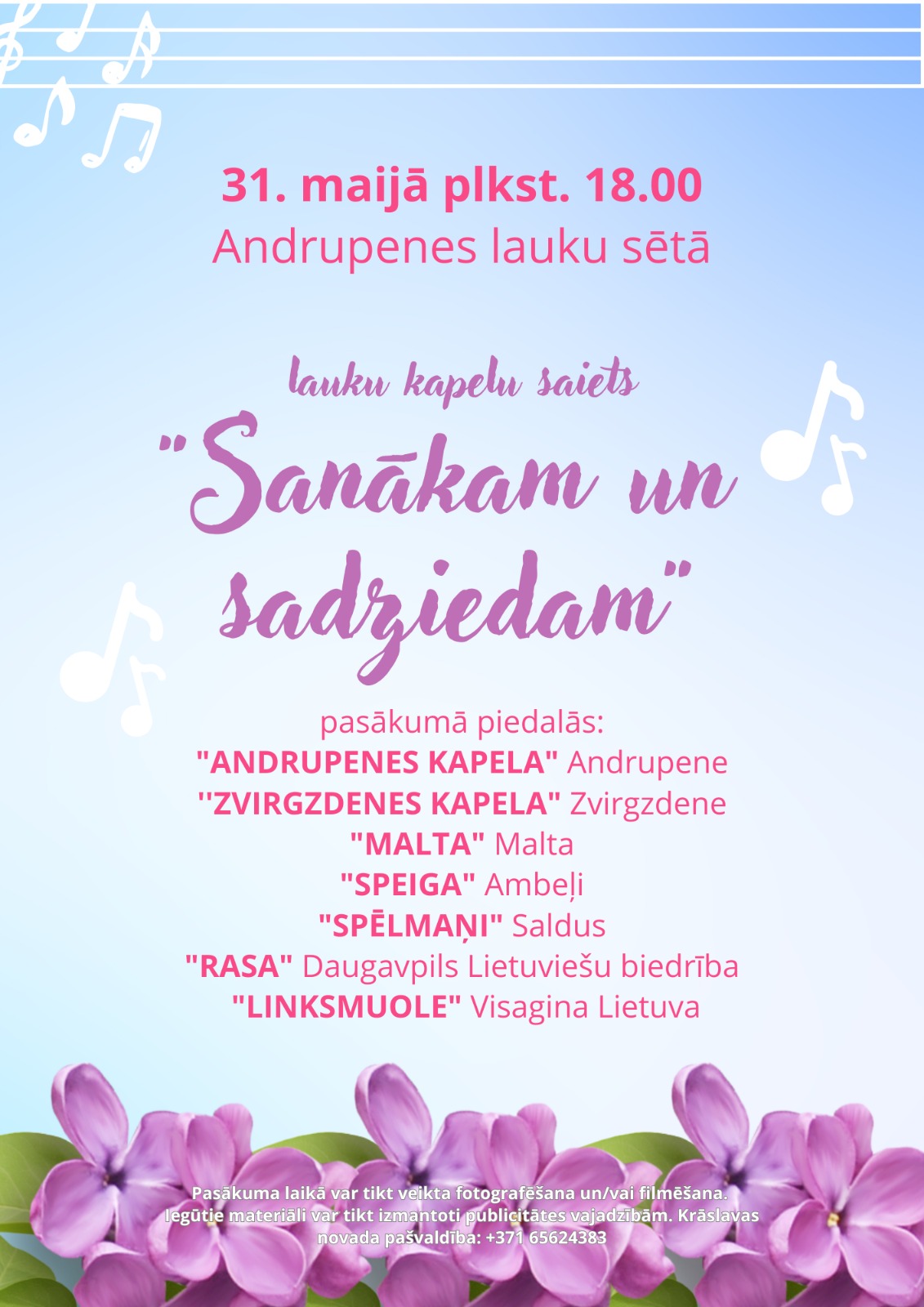Lauku kapelu saiets "Sanākam un sadziedam"