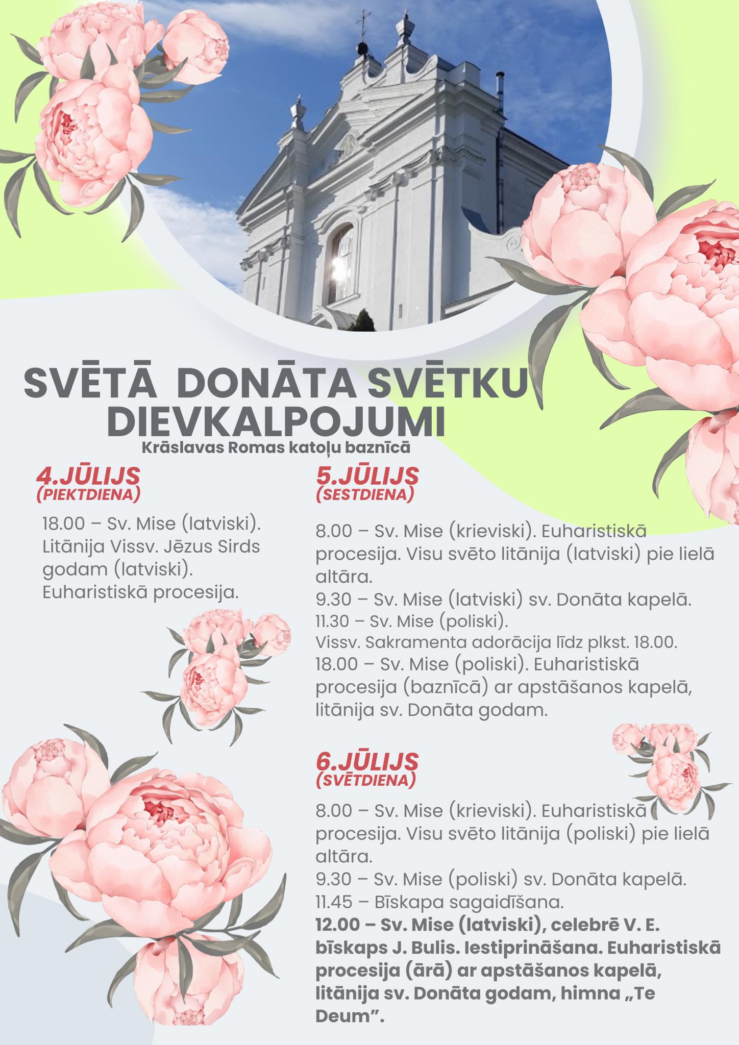 Svētā Donāta svētku dievkalpojumi
