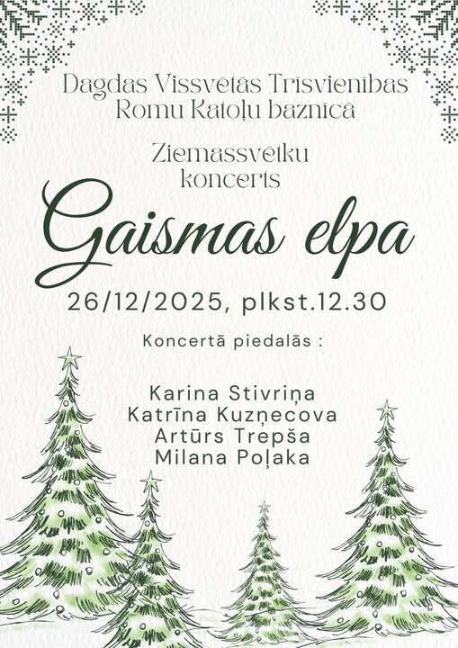 Ziemassvētku koncerts Dagdas Visvētās Trīsvienības Romas katoļu baznīcā